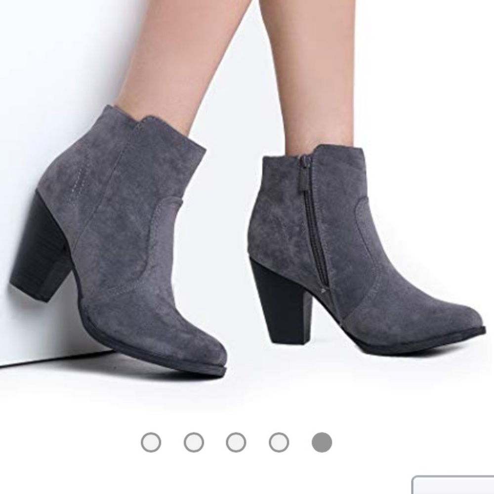 Grey Faux Suede Ankle Bootie